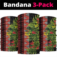 Maori Tukutuku Neck Gaiter with Ferns Pohutukawa and Kowhai Tribal Moko Patterns LT03 package One Size: 25*50cm Multicolor - Polynesian Pride
