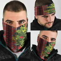 Maori Tukutuku Neck Gaiter with Ferns Pohutukawa and Kowhai Tribal Moko Patterns LT03 - Polynesian Pride