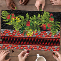 Maori Tukutuku Puzzle with Ferns Pohutukawa and Kowhai Tribal Moko Patterns LT03 - Polynesian Pride