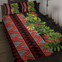 Maori Tukutuku Quilt Bed Set with Ferns Pohutukawa and Kowhai Tribal Moko Patterns LT03 Multicolor - Polynesian Pride