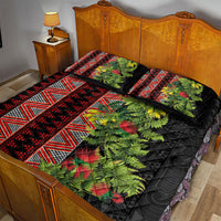 Maori Tukutuku Quilt Bed Set with Ferns Pohutukawa and Kowhai Tribal Moko Patterns LT03 - Polynesian Pride