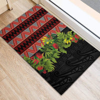 Maori Tukutuku Rubber Doormat with Ferns Pohutukawa and Kowhai Tribal Moko Patterns LT03 - Polynesian Pride