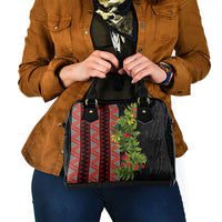 Maori Tukutuku Shoulder Handbag with Ferns Pohutukawa and Kowhai Tribal Moko Patterns LT03 - Polynesian Pride