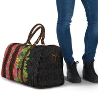 Maori Tukutuku Travel Bag with Ferns Pohutukawa and Kowhai Tribal Moko Patterns LT03 - Polynesian Pride