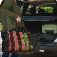 Maori Tukutuku Travel Bag with Ferns Pohutukawa and Kowhai Tribal Moko Patterns LT03 - Polynesian Pride