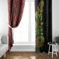 Maori Tukutuku Window Curtain with Ferns Pohutukawa and Kowhai Tribal Moko Patterns LT03 - Polynesian Pride