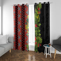 Maori Tukutuku Window Curtain with Ferns Pohutukawa and Kowhai Tribal Moko Patterns LT03 With Grommets Multicolor - Polynesian Pride