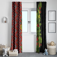 Maori Tukutuku Window Curtain with Ferns Pohutukawa and Kowhai Tribal Moko Patterns LT03 - Polynesian Pride