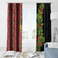 Maori Tukutuku Window Curtain with Ferns Pohutukawa and Kowhai Tribal Moko Patterns LT03 - Polynesian Pride
