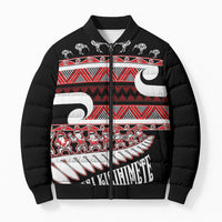 New Zealand Christmas Bomber Puffer Jacket Funny Santa Claus Haka Dance with Tukutuku