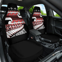 New Zealand Christmas Car Seat Cover Funny Santa Claus Haka Dance with Tukutuku LT03 One Size Multicolor - Polynesian Pride