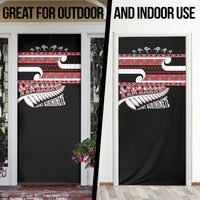 New Zealand Christmas Door Cover Funny Santa Claus Haka Dance with Tukutuku LT03 - Polynesian Pride