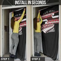 New Zealand Christmas Door Cover Funny Santa Claus Haka Dance with Tukutuku LT03 - Polynesian Pride