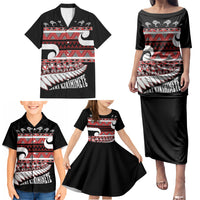 New Zealand Christmas Family Matching Puletasi and Hawaiian Shirt Funny Santa Claus Haka Dance with Tukutuku LT03 - Polynesian Pride