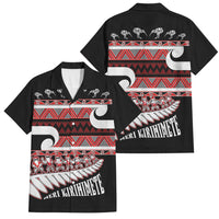 New Zealand Christmas Family Matching Tank Maxi Dress and Hawaiian Shirt Funny Santa Claus Haka Dance with Tukutuku LT03 Dad's Shirt - Short Sleeve Multicolor - Polynesian Pride