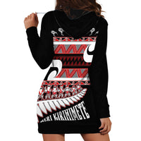 New Zealand Christmas Hoodie Dress Funny Santa Claus Haka Dance with Tukutuku LT03 - Polynesian Pride