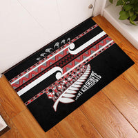 New Zealand Christmas Rubber Doormat Funny Santa Claus Haka Dance with Tukutuku LT03 - Polynesian Pride