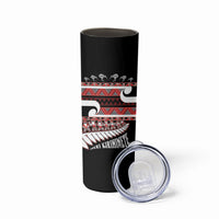 New Zealand Christmas Skinny Tumbler Funny Santa Claus Haka Dance with Tukutuku LT03 - Polynesian Pride