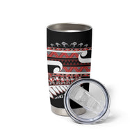 New Zealand Christmas Tumbler Cup Funny Santa Claus Haka Dance with Tukutuku LT03 - Polynesian Pride