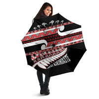 New Zealand Christmas Umbrella Funny Santa Claus Haka Dance with Tukutuku LT03 - Polynesian Pride