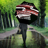 New Zealand Christmas Umbrella Funny Santa Claus Haka Dance with Tukutuku LT03 - Polynesian Pride