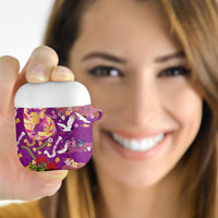 Hawaiian and Japanese Culture Together AirPods Case Kakau Tribal Pattern and Irezumi Art Purple Color LT03 - Polynesian Pride