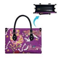 Hawaiian and Japanese Culture Together Leather Bag Kakau Tribal Pattern and Irezumi Art Purple Color LT03 - Polynesian Pride