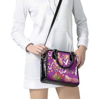 Hawaiian and Japanese Culture Together Shoulder Handbag Kakau Tribal Pattern and Irezumi Art Purple Color LT03 - Polynesian Pride