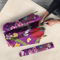 Hawaiian and Japanese Culture Together Umbrella Kakau Tribal Pattern and Irezumi Art Purple Color LT03 - Polynesian Pride