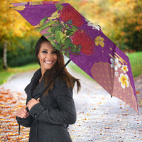 Hawaiian and Japanese Culture Together Umbrella Kakau Tribal Pattern and Irezumi Art Purple Color LT03 - Polynesian Pride