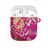 Hawaiian and Japanese Culture Together AirPods Case Kakau Tribal Pattern and Irezumi Art Pink Color LT03 Pink - Polynesian Pride