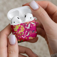 Hawaiian and Japanese Culture Together AirPods Case Kakau Tribal Pattern and Irezumi Art Pink Color LT03 - Polynesian Pride