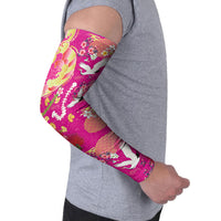 Hawaiian and Japanese Culture Together Arm Sleeves Kakau Tribal Pattern and Irezumi Art Pink Color LT03 - Polynesian Pride