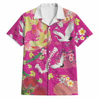 Hawaiian and Japanese Culture Together Hawaiian Shirt Kakau Tribal Pattern and Irezumi Art Pink Color LT03 Pink - Polynesian Pride