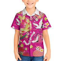 Hawaiian and Japanese Culture Together Hawaiian Shirt Kakau Tribal Pattern and Irezumi Art Pink Color LT03 - Polynesian Pride