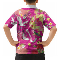 Hawaiian and Japanese Culture Together Hawaiian Shirt Kakau Tribal Pattern and Irezumi Art Pink Color LT03 - Polynesian Pride