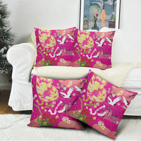 Hawaiian and Japanese Culture Together Pillow Cover Kakau Tribal Pattern and Irezumi Art Pink Color LT03 - Polynesian Pride