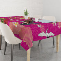 Hawaiian and Japanese Culture Together Tablecloth Kakau Tribal Pattern and Irezumi Art Pink Color LT03 - Polynesian Pride