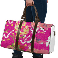 Hawaiian and Japanese Culture Together Travel Bag Kakau Tribal Pattern and Irezumi Art Pink Color LT03 - Polynesian Pride