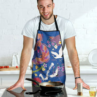 Hawaiian and Japanese Culture Together Apron Kakau Tribal Pattern and Irezumi Art Blue Color LT03 - Polynesian Pride