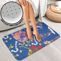 Hawaiian and Japanese Culture Together Bathroom Set Kakau Tribal Pattern and Irezumi Art Blue Color LT03 - Polynesian Pride