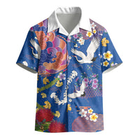Hawaiian and Japanese Culture Together Kid Hawaiian Shirt Kakau Tribal Pattern and Irezumi Art Blue Color LT03 - Polynesian Pride