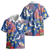 Hawaiian and Japanese Culture Together Kid Hawaiian Shirt Kakau Tribal Pattern and Irezumi Art Blue Color LT03 - Polynesian Pride