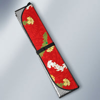 Hawaiian and Japanese Culture Together Auto Sun Shade Kakau Tribal Pattern and Irezumi Art Red Color LT03 - Polynesian Pride