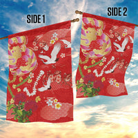 Hawaiian and Japanese Culture Together Garden Flag Kakau Tribal Pattern and Irezumi Art Red Color LT03 - Polynesian Pride