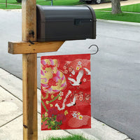 Hawaiian and Japanese Culture Together Garden Flag Kakau Tribal Pattern and Irezumi Art Red Color LT03 - Polynesian Pride