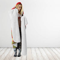 Hawaiian and Japanese Culture Together Hooded Blanket Kakau Tribal Pattern and Irezumi Art Red Color LT03 - Polynesian Pride