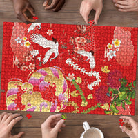 Hawaiian and Japanese Culture Together Puzzle Kakau Tribal Pattern and Irezumi Art Red Color LT03 - Polynesian Pride