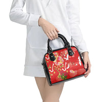 Hawaiian and Japanese Culture Together Shoulder Handbag Kakau Tribal Pattern and Irezumi Art Red Color LT03 - Polynesian Pride