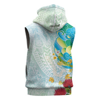 Japanese and Hawaiian Culture Fusion Sleeveless Hoodie Irezumi with Turtles and Lei Kakau Pattern Fresh Vibe LT03 - Polynesian Pride